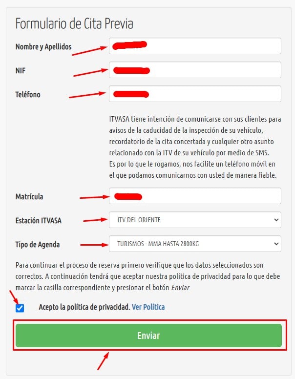 Abre el formulario de cita