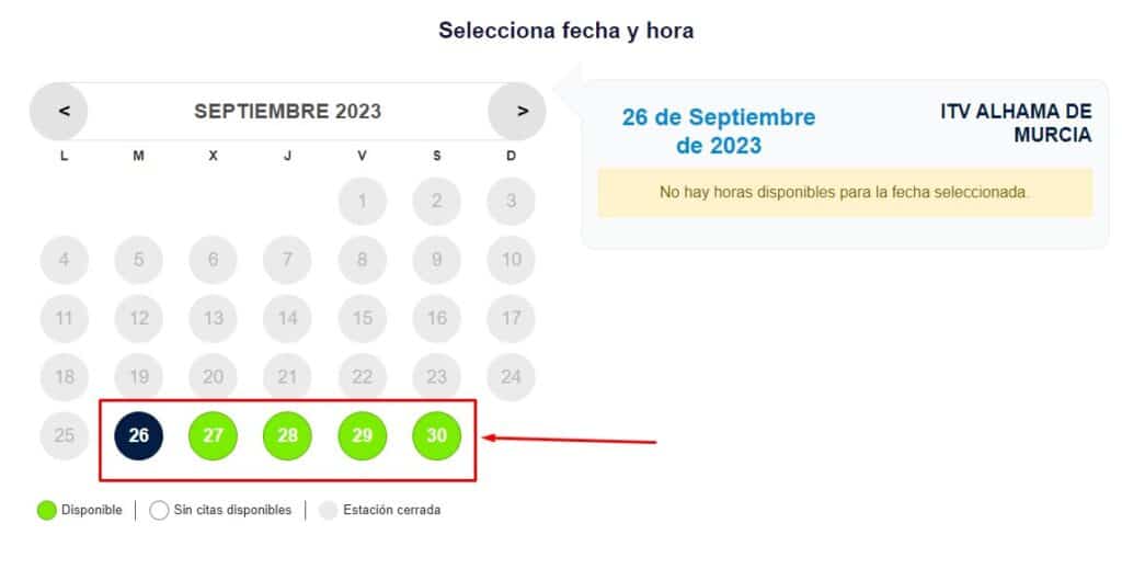 Selecciona la fecha