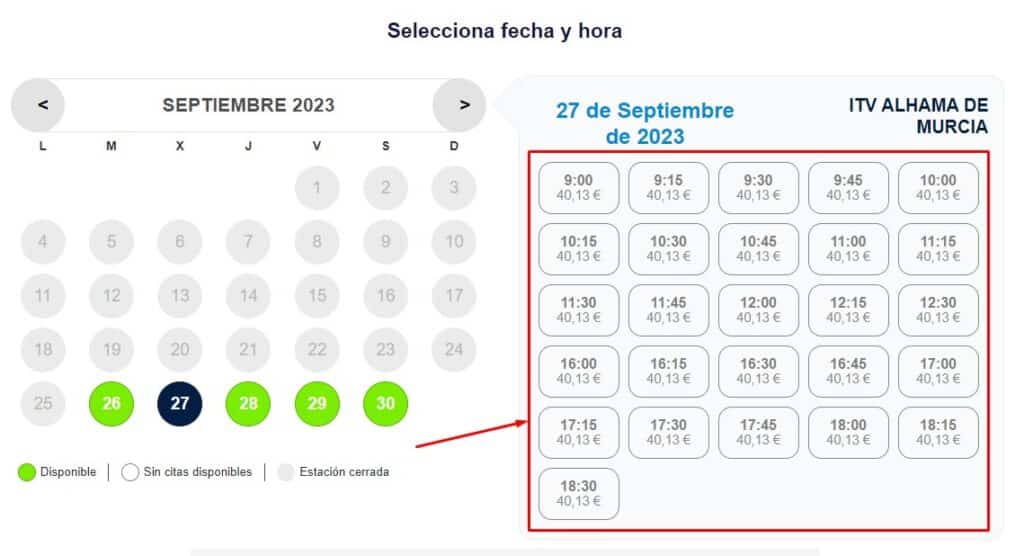 Selecciona la hora