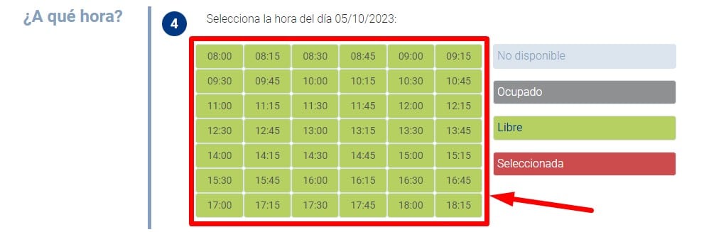 Selecciona la hora