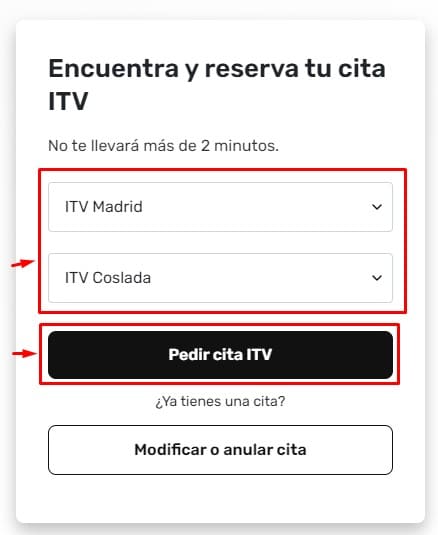Selecciona la estación ITV