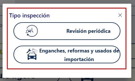 Selecciona el tipo de inspección