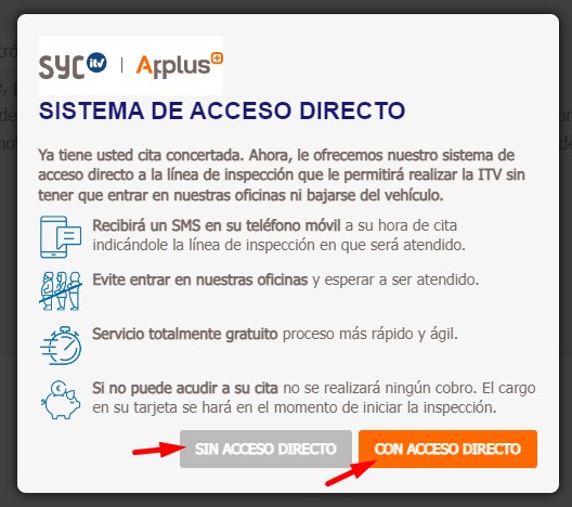 Marca o no la opción "acceso directo"