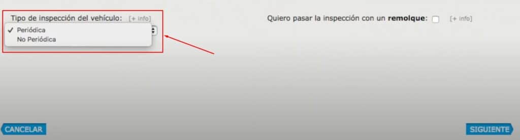 Selecciona el tipo de inspección
