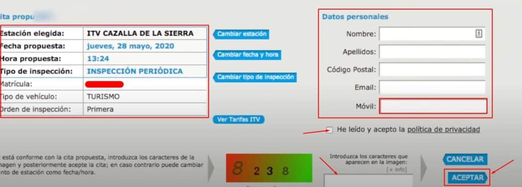 Rellena los datos personales y confirma
